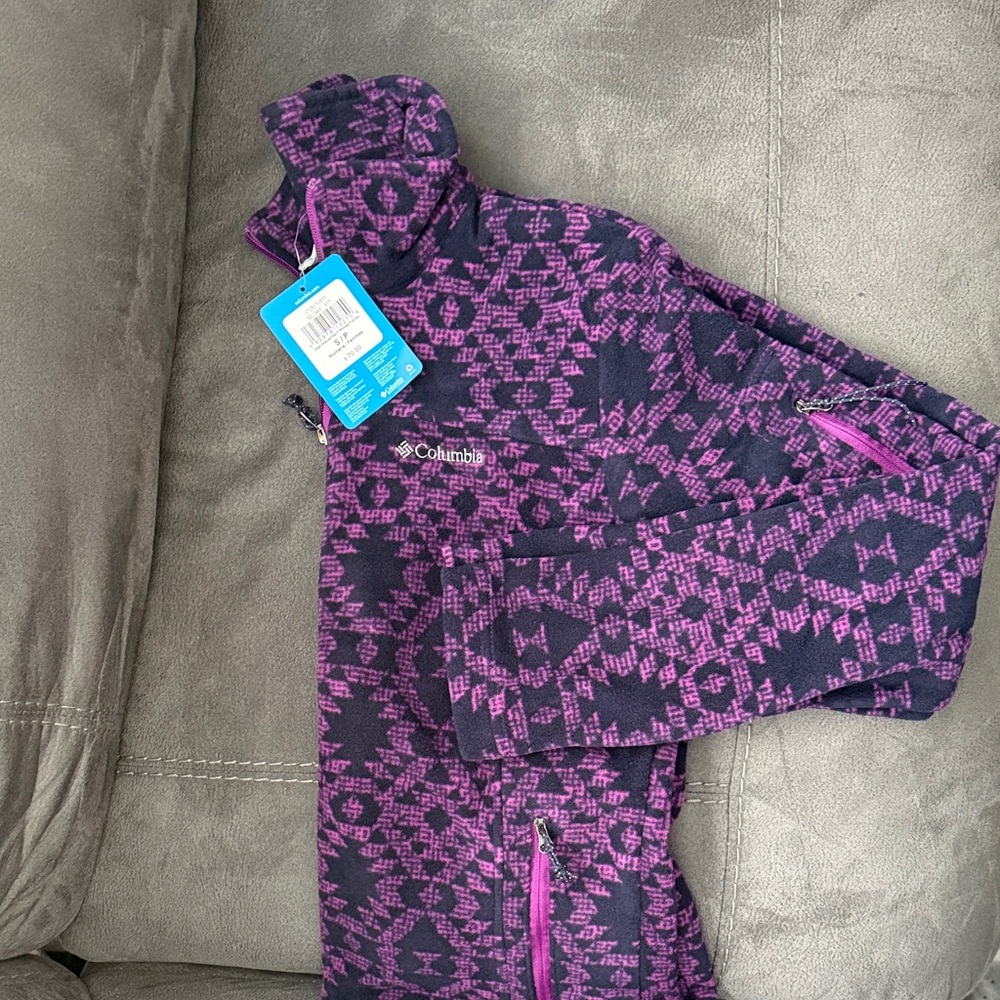Columbia Purple and Black Geometric Jacket